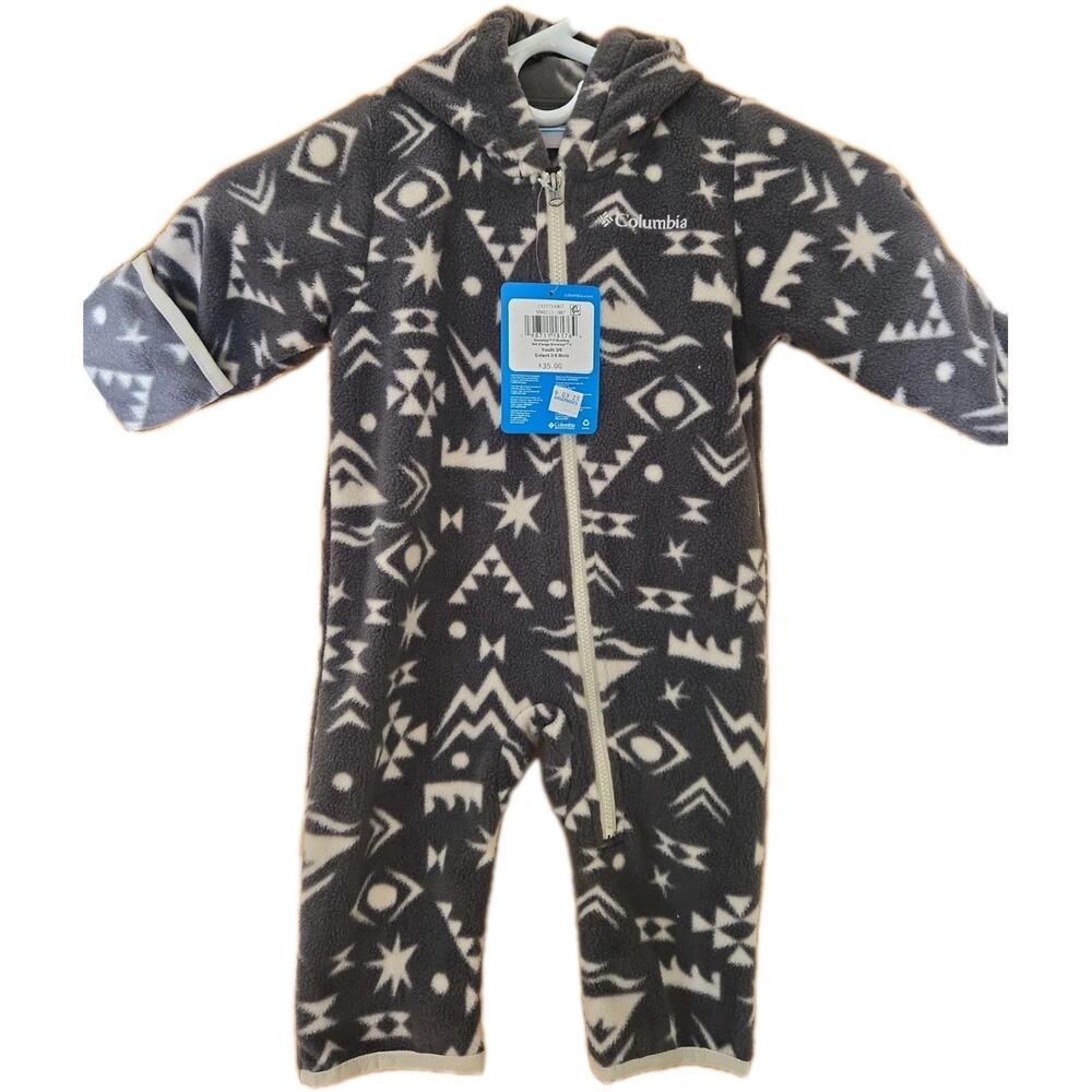 NWT COLUMBIA SNOWTOP II BUNTING, WARM WOODLAND ANIMAL FLEECE 3-6 Mos